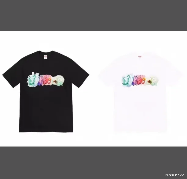 T-shirt M WATERCOLOR sleeved and 23SS Short Black Watercolor S White Color Ink TEE XL Letter L 0801